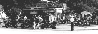 motorcycles in front of Old Riverton Store on Route 66